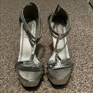 Dazzling Silver Platform Heels